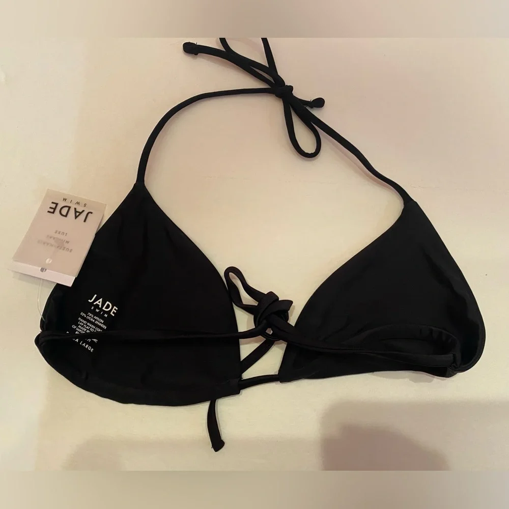 NWT Jade Swim Bikini Top Black Size XL - Picture 2 of 5